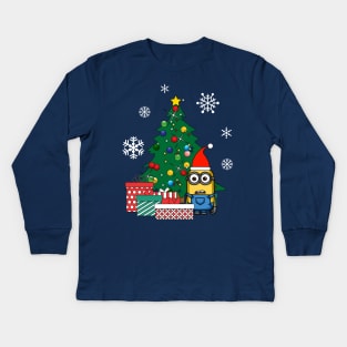 Minion Gifts Under The Christmas Tree Kids Long Sleeve T-Shirt